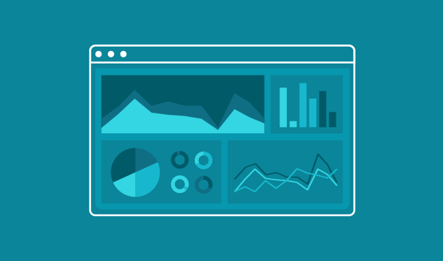 Flat design analytics metrics